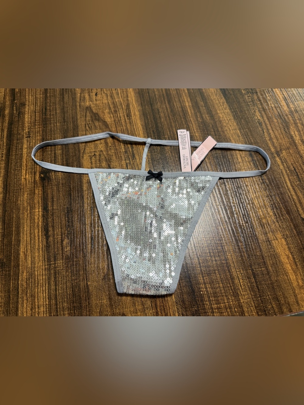 NWT! • Victorias Secret • Silver Sequin • Thong • Large